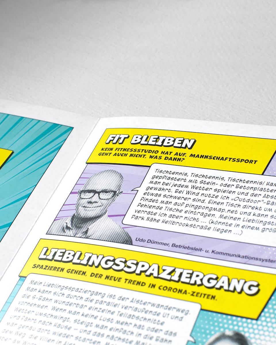 Einleger für das Mitarbeitermagazin Hamburger Hochbahn AG